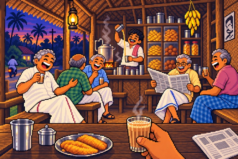 Old friends over tea at a chaayakada