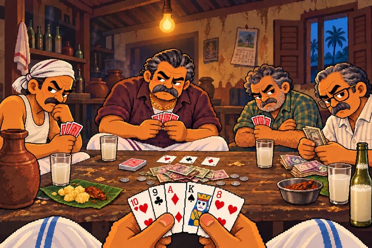 Card players in a toddy shop